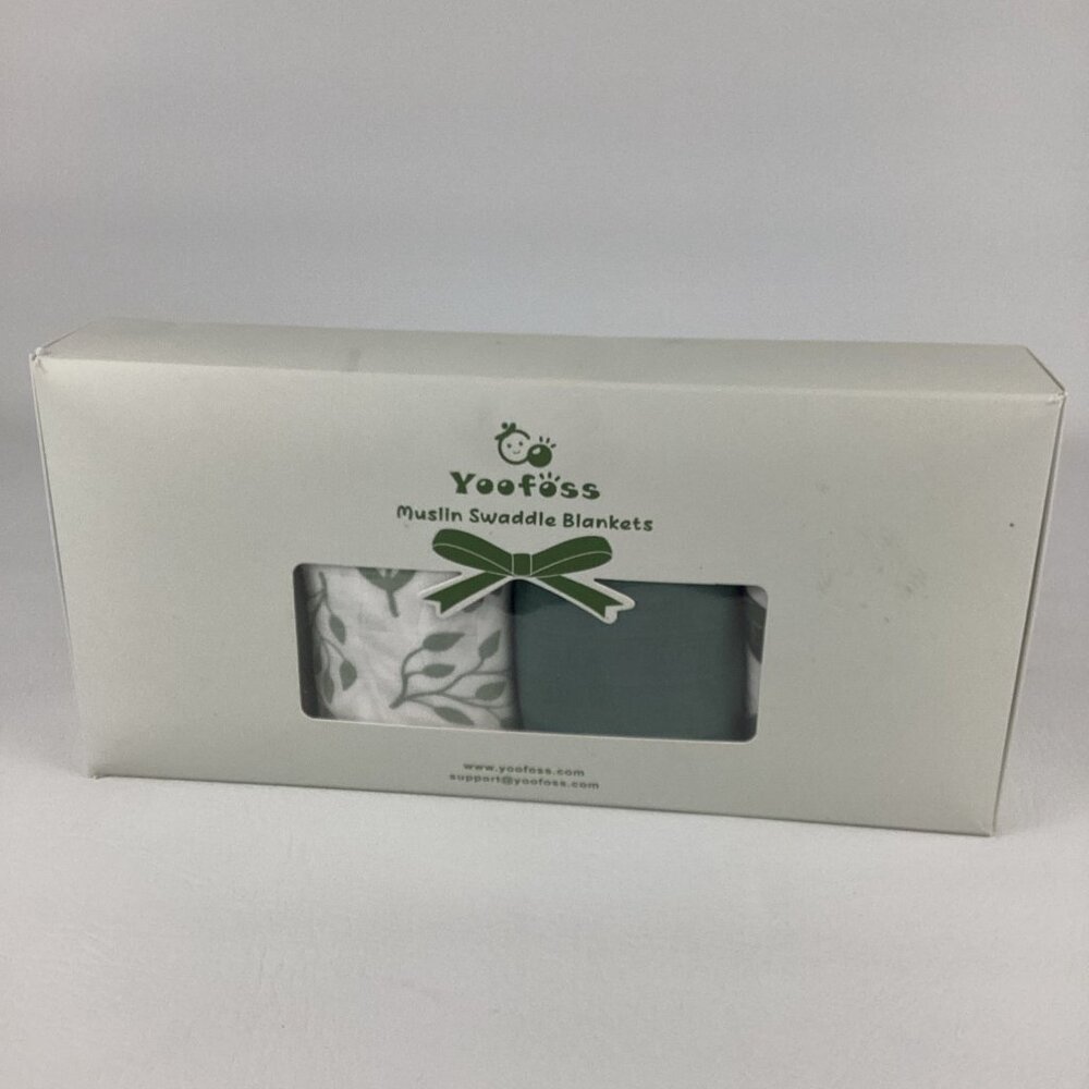 Yoofoss Muslin Swaddle Blankets Baby Gear Green Leaves Soft Breathable Bamboo - Picture 8 of 8